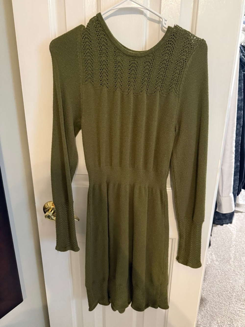 Market & Spruce Olive Knit Long Sleeve Dress